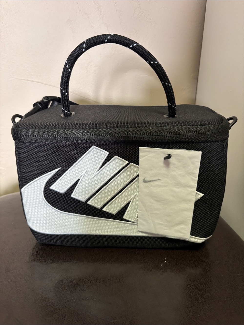 Nike Black Shoe Box Crossbody Bag with Top Handle
